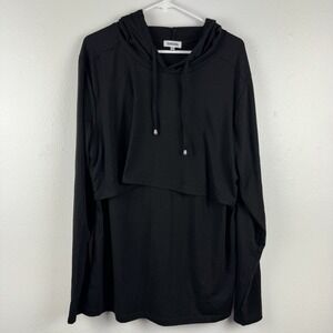 GINKANA Womens Nursing Pullover SOFT‎ Hoodie Shirt Top BLACK - XL